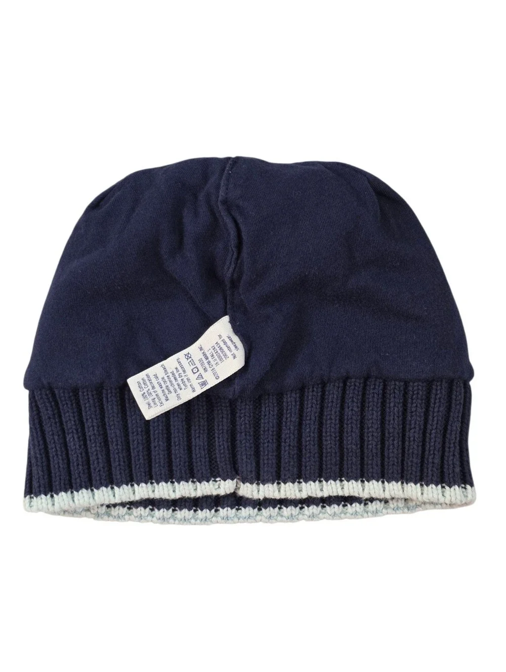 Janie and Jack Puppy Dog Embroidered Knit Beanie Hat Infant 0-6 Months Navy